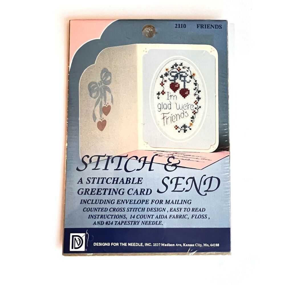 Stitch & Send 2110 FRIENDS Cross Stitch Greeting Card Kit New Sealed